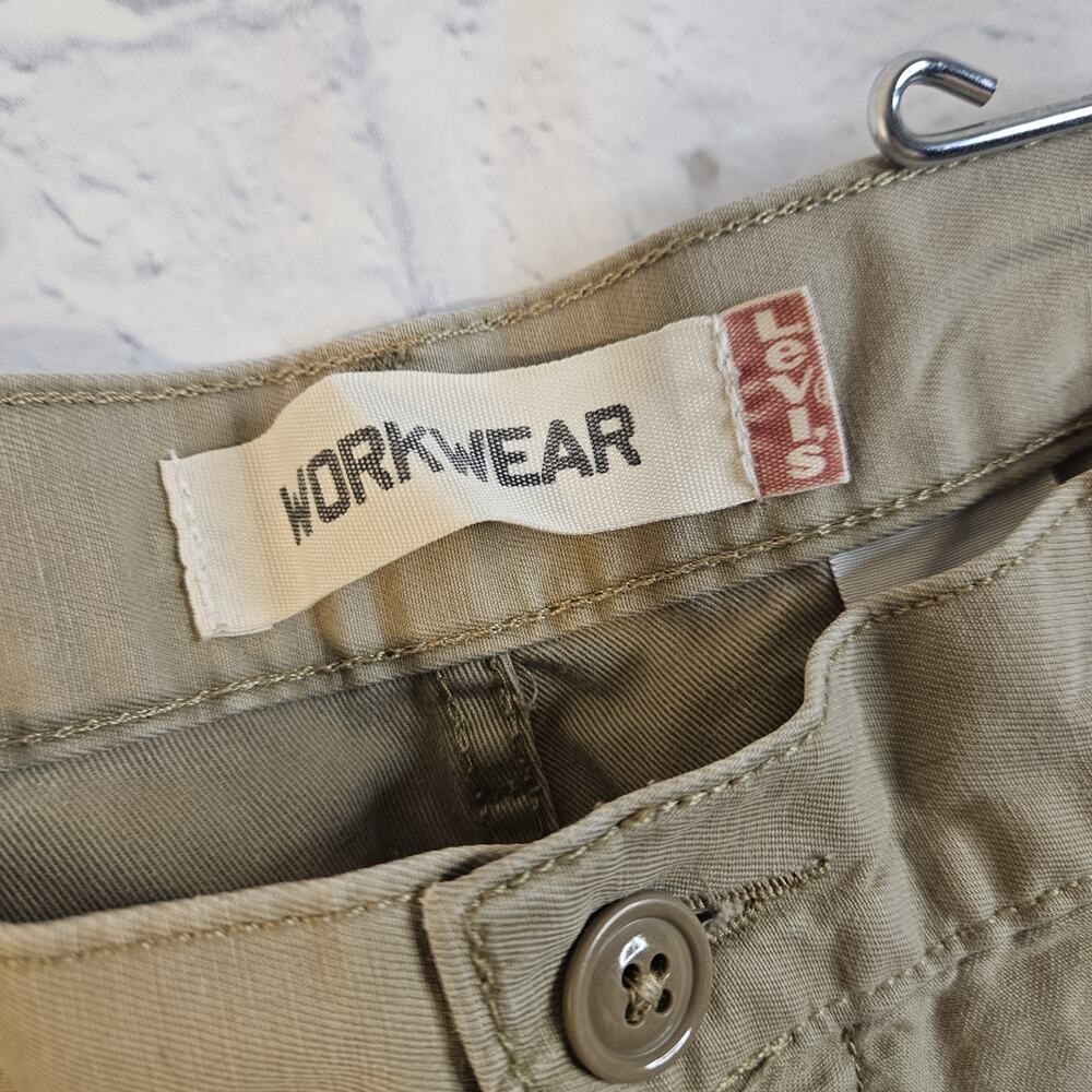 Levi's Vtg Mens 40 Beige Khaki Baggy Flap Pockets Streetwear Cargo Y2K Casual - Picture 2 of 6